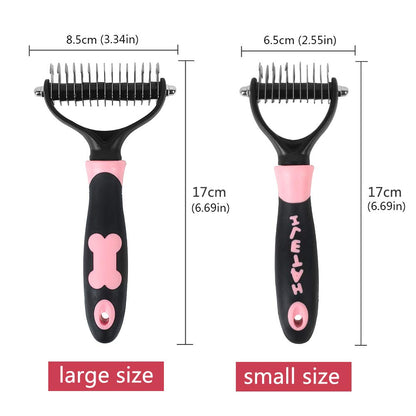 Slicker Brush for Cat & Dog - Self Cleaning Hair Brush for Shedding Removes Mats, Tangles and Loose Hair Suitable for Long & Short Hair (Undercoat Pink)